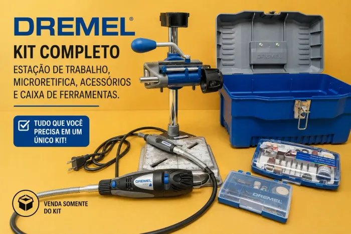 Kit Dremel 3000 220V Completo + Workstation + Eixo Flexível + Acessórios