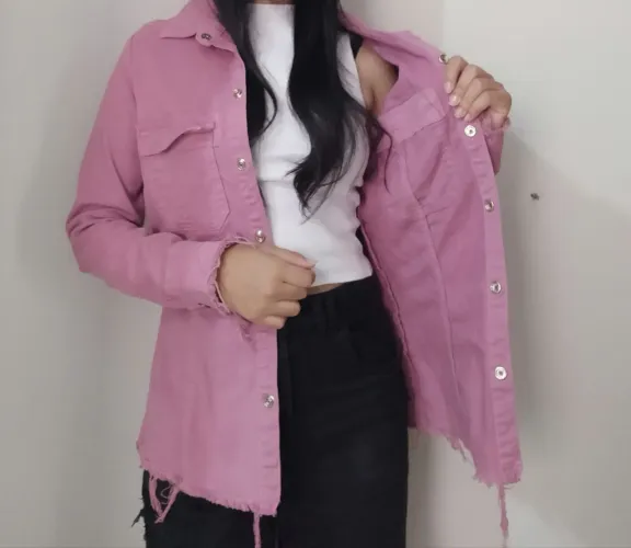 Jaqueta Jeans Rosa P