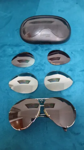 Óculos Porsche Design P8478 com 3 lentes extras + estojo