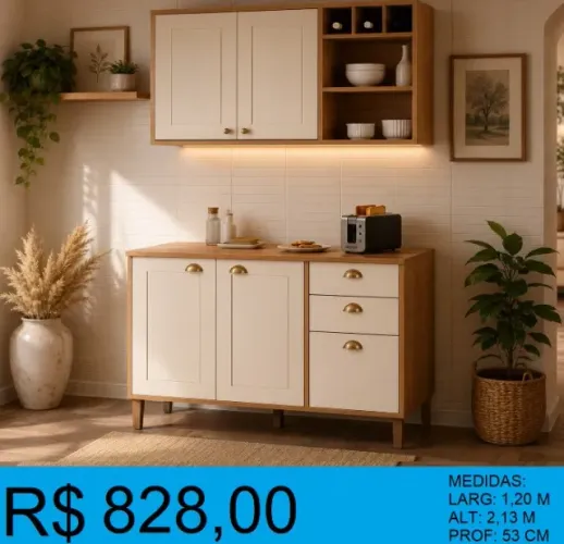 Conjunto de cozinha americano alt:2,13m larg:1,20m - frete gratuito!