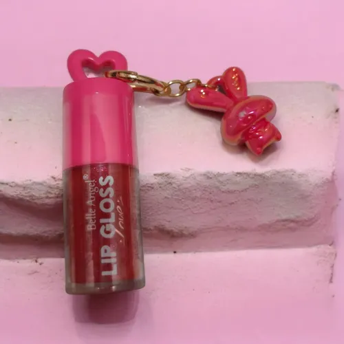 Lip Gloss com chaveiro de coelhinho com aplicador gordinho 