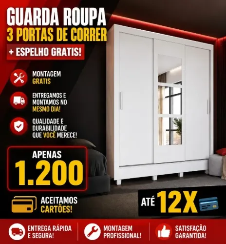 GUARDA ROUPA PORTA DE CORRER 1.200 INCLUSO MONTAGEM E ENTREGA