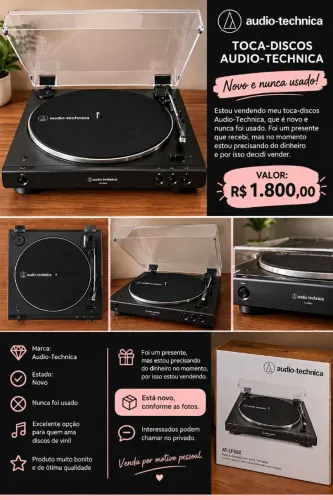 Toca-Discos Audio-Technica novo