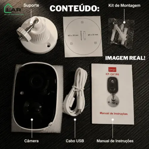 Câmera de Segurança Wi-Fi Sem Fio Full HD Bateria Ipega KP-CA190