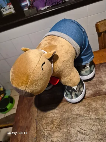 Criamigos pelucia capivara com tenis e bermuda NOVO