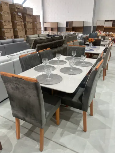 Mesa de jantar Elegante  Retangular Com 6 Lugares !!