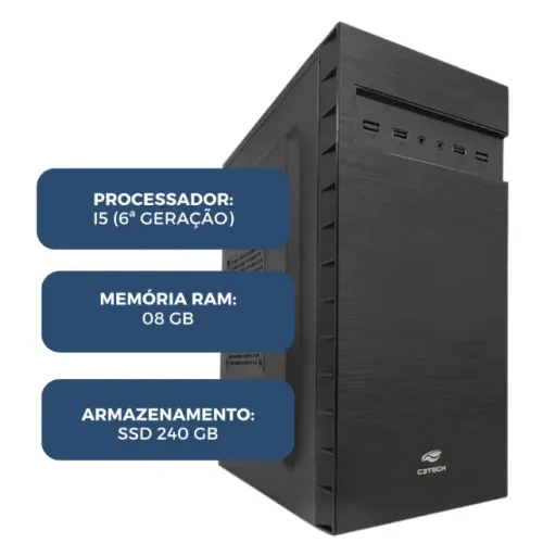 PC Intel Core i5 6ª Geração 8GB RAM SSD 240GB - Desktop Completo e Rápido