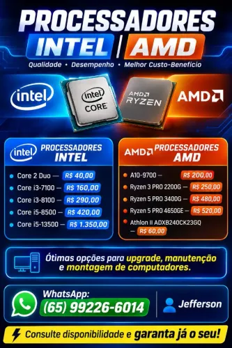 PROCESSADORES INTEL E AMD À VENDA!