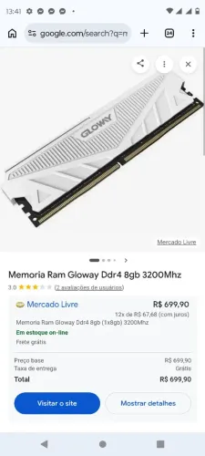 Memória Ram Gamer Gloway 8GB DDR4 