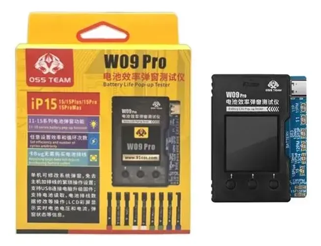 ? TESTADOR DE EFICIÊNCIA DE BATERIA W09 PRO - OSS TEAM