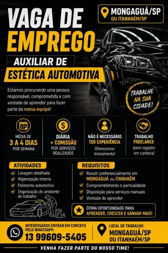 Vaga de emprego em Mongaguá SP