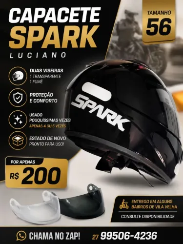 Capacete Spark seminovo n56