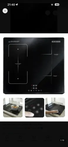 Cooktop indução Black&Decker 4 bocas power boost
