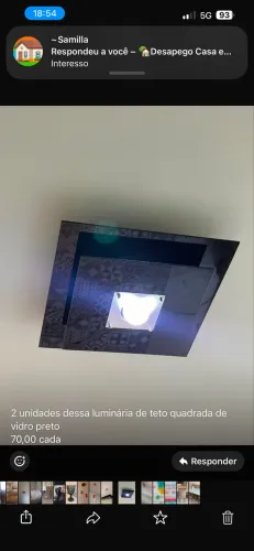 Luminária de teto em vidro