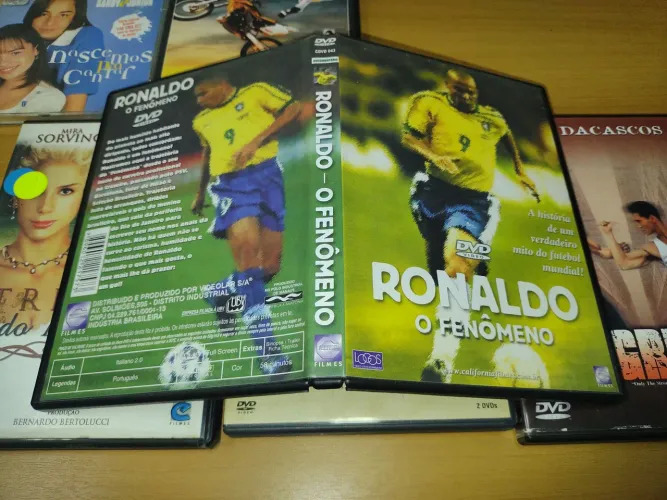 Dvd do Ronaldo Fenômeno, original, bom estado. E outros.