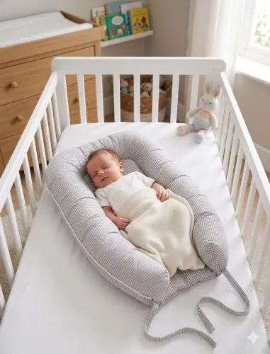 Ninho Redutor de Berço Batistela Baby Xadrez Cinza (Apenas 1 semana de uso!)