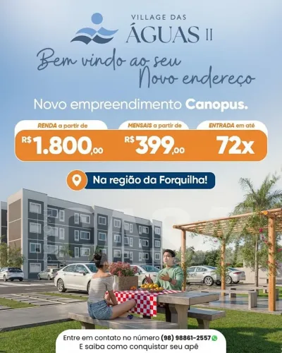 Village das Águas II- Apartamento na planta- MCMV