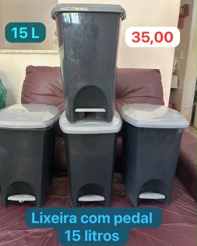 LIXEIRA COM PEDAL 15 LITROS