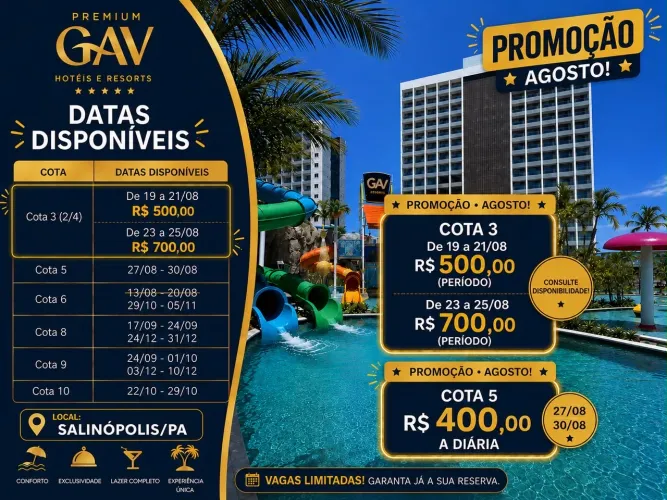 GAV RESORT PREMIUM 2 QUARTOS SALINÓPOLIS