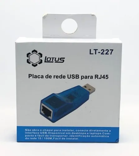 Adaptador Placa De Rede Usb Para Rj45 Usb 2.0 100mps Lotus Novo na Caixa