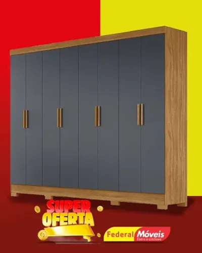 Guarda Roupa 8 Portas 4 Gavetas Super Lindo Fazemos Entrega