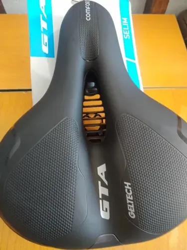 Banco Selim Bicicleta 2 Molas Largo Fita Refletiva Segurança