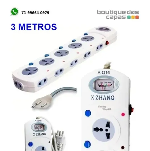 3 metros Filtro De Linha Estabilizador 16 Tomadas Bivolt X-zhang A-Q15 para tv