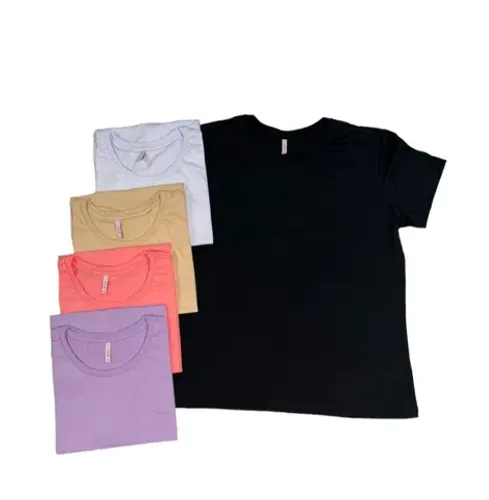T-shirts Femininas Plus Size Gola Redonda