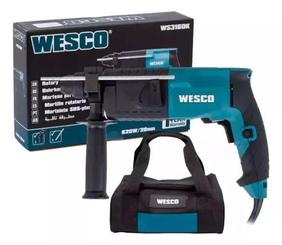 Martelete Perfurador Rotativo Impacto Sds Plus 620w 220v Wesco com Bolsa
