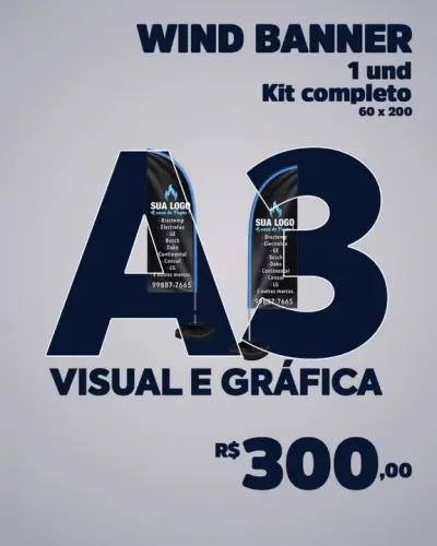 Wind Banner 1 und - Kit Completo 60 x 200