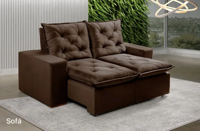 Sofá Retrátil Reclinável Minas 1,90m OFERTA t322