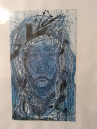 Quadro com pintura de Cristo