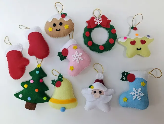 Pingentes de Natal para árvore kit com 10