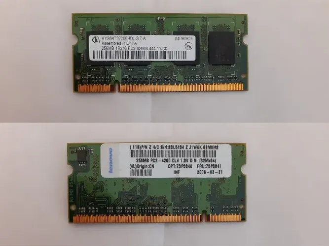 Memória notebook 256MB Ddr2 PC2-4200 Infineon Core 2 Duo
