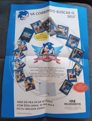 Cartaz Promocional Cadernos Sonic 1993
