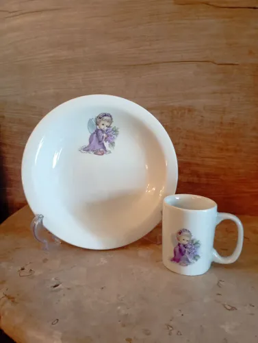 Prato e caneca de anjo - Porcelana Germer