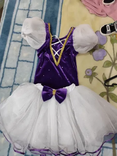 Fantasia figurino de bailarina infantil com tule saia e body