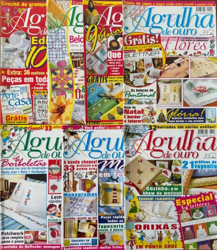 14 Revistas de Bordado Ponto Cruz - Artesanato - Antigas