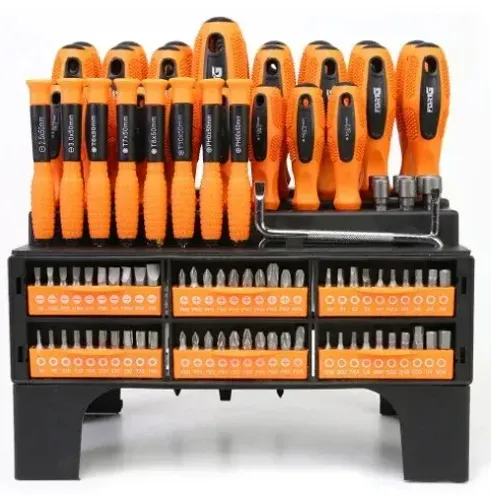 Jogo com 100 Peças FORTGPRO FG8193 - Chaves de Fenda, Phillips e Bits