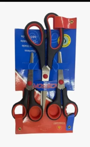 Kit três tesouras de ponta fina inoxidável multi uso.