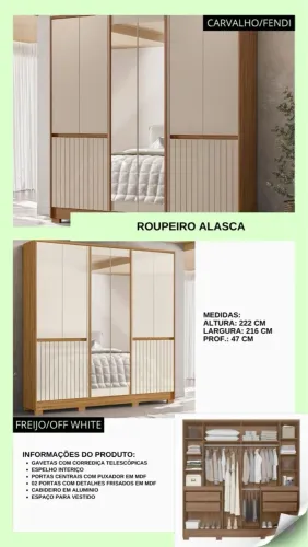Guarda-Roupa Alasca 2,16x2,22