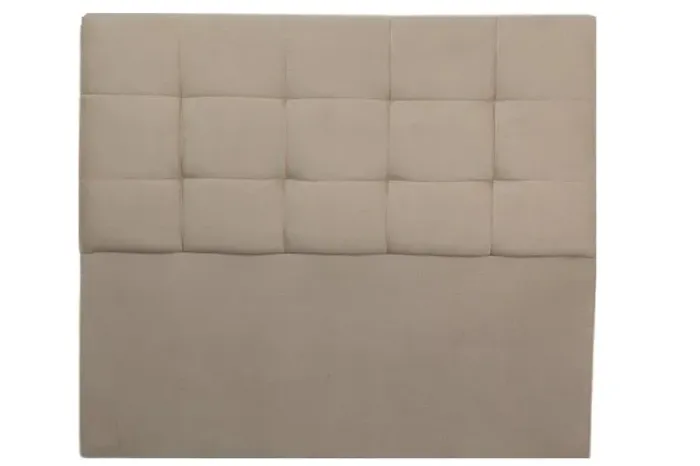 Cabeceira Casal Suede Bege Largura 1.40m