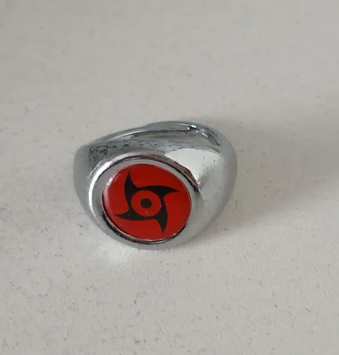 ANEL NARUTO SHIPPUDEN JUTSU OCULAR SHARINGAN SHISUI AJUSTAVEL AÇO