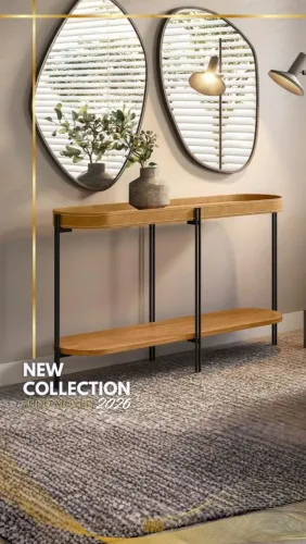 Aparador decorativo aço com couro ecológico 
