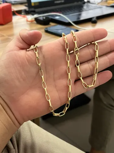 Corrente tijolinho com 8.48 gramas Ouro 18k