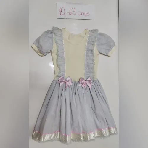 Vestido junino azul claro 10/12 anos
