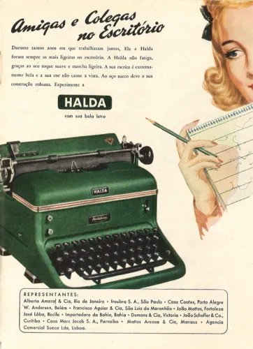 Cartaz máquina de escrever halda retrô anos 50 tamanho A3 (30 x 40 cm)