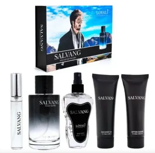 Kit 5 peças Salvang (Perfume 100 ml + Perf 10ml+Gel de banho+Body splash+Hidratante z1092f