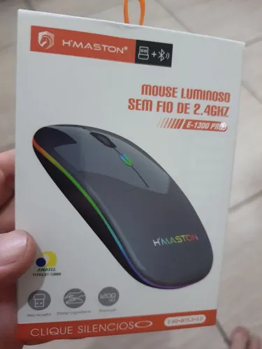 Mouse gamer e 1300 PRO Sem Fio 2.4Ghz RGB