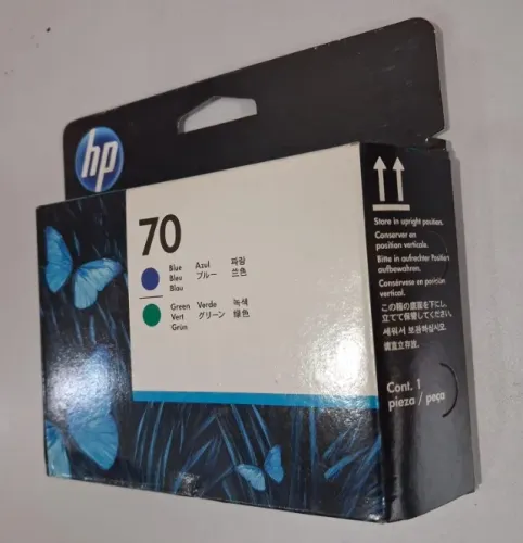 Cartucho Cabeça de impressão HP 70 azul e verde - C9408A Original Lacrada z3100 z3200
